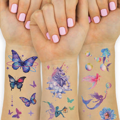 Ozepao Glitter Tattoos heart flower designs for cute, colorful body art