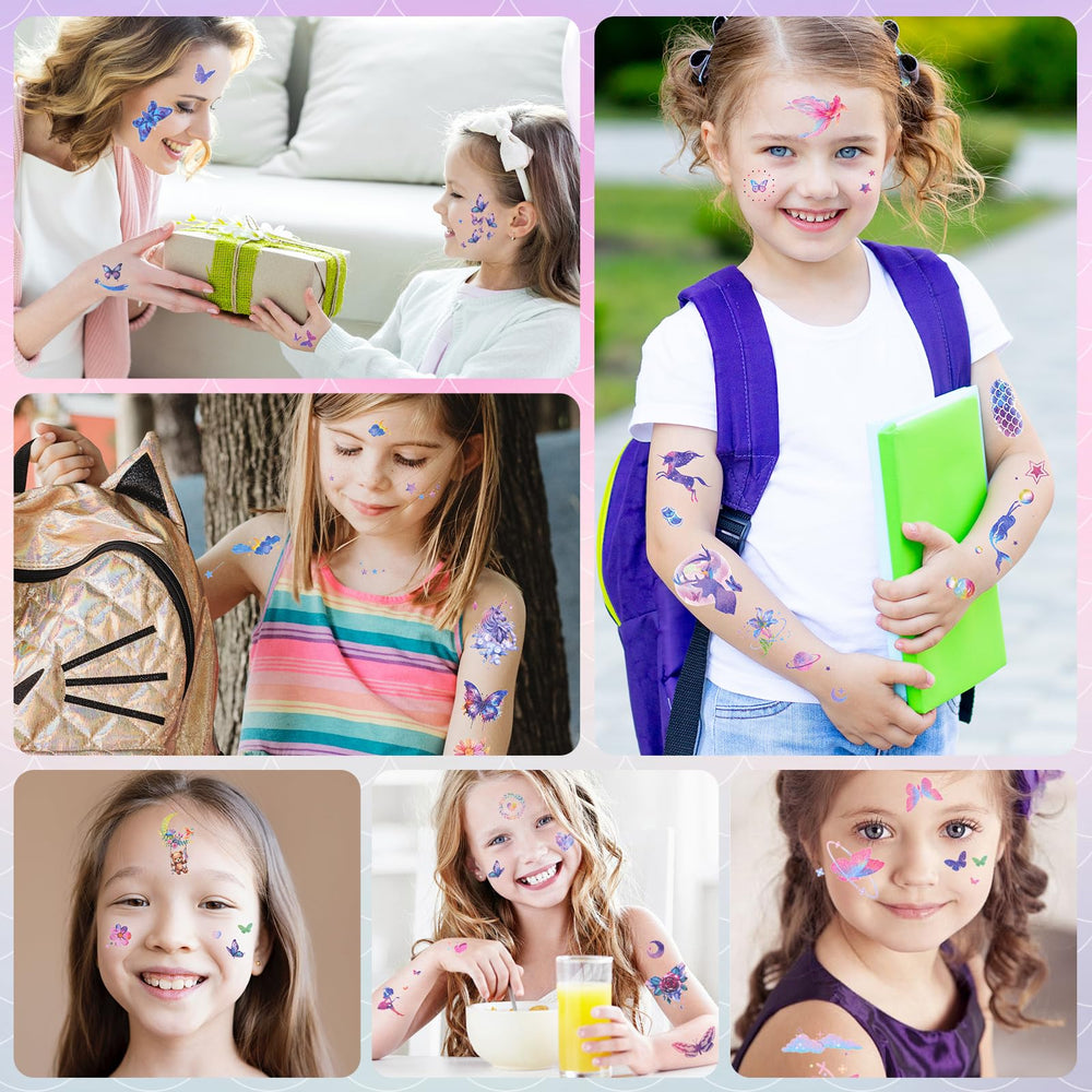 Ozepao Glitter Tattoos mermaid designs for ocean-themed days and pool fun