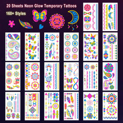 Ozepao rave neon tattoos provide wearable art for festivals and late-night events