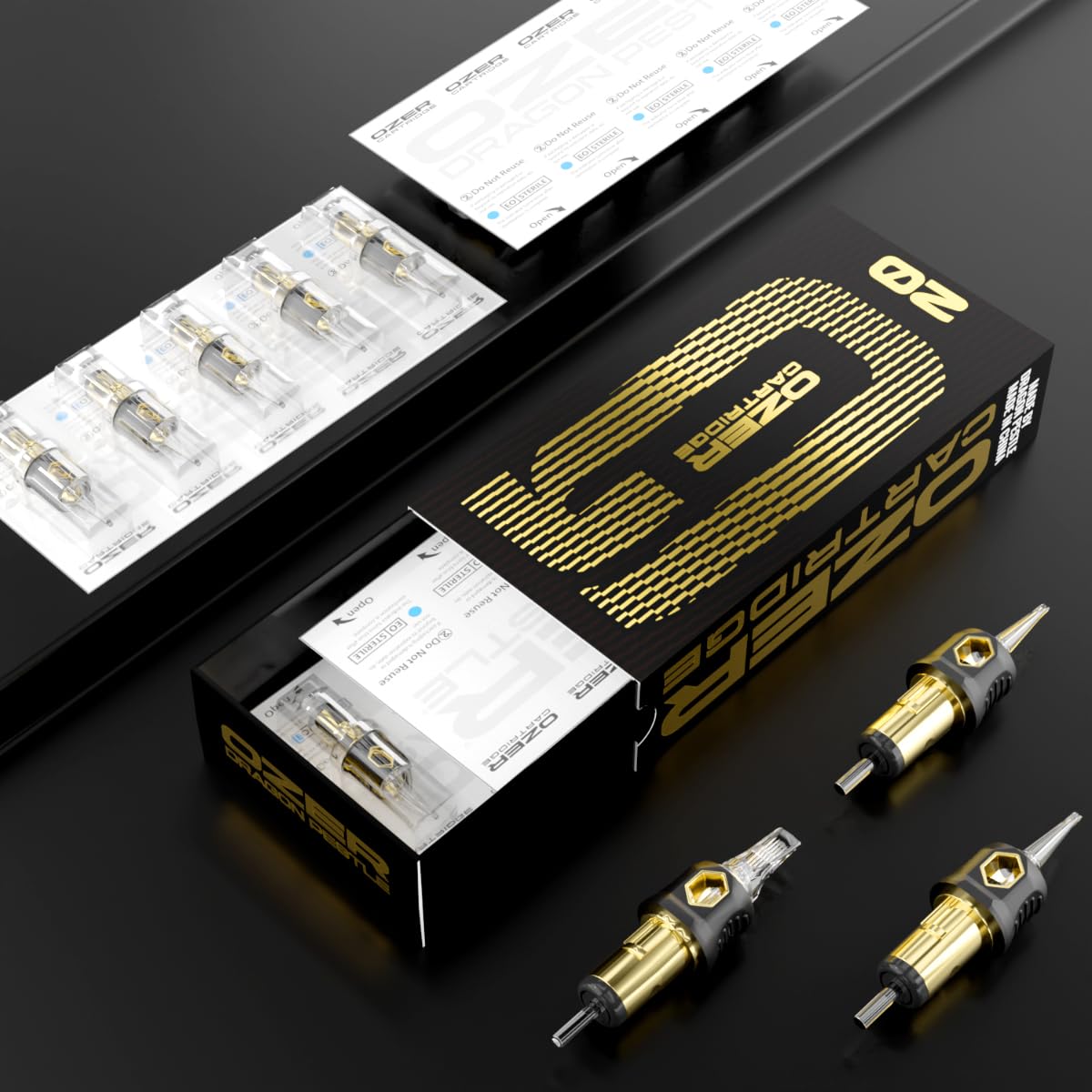 OZER precision needle tip promotes smooth lines during sessions