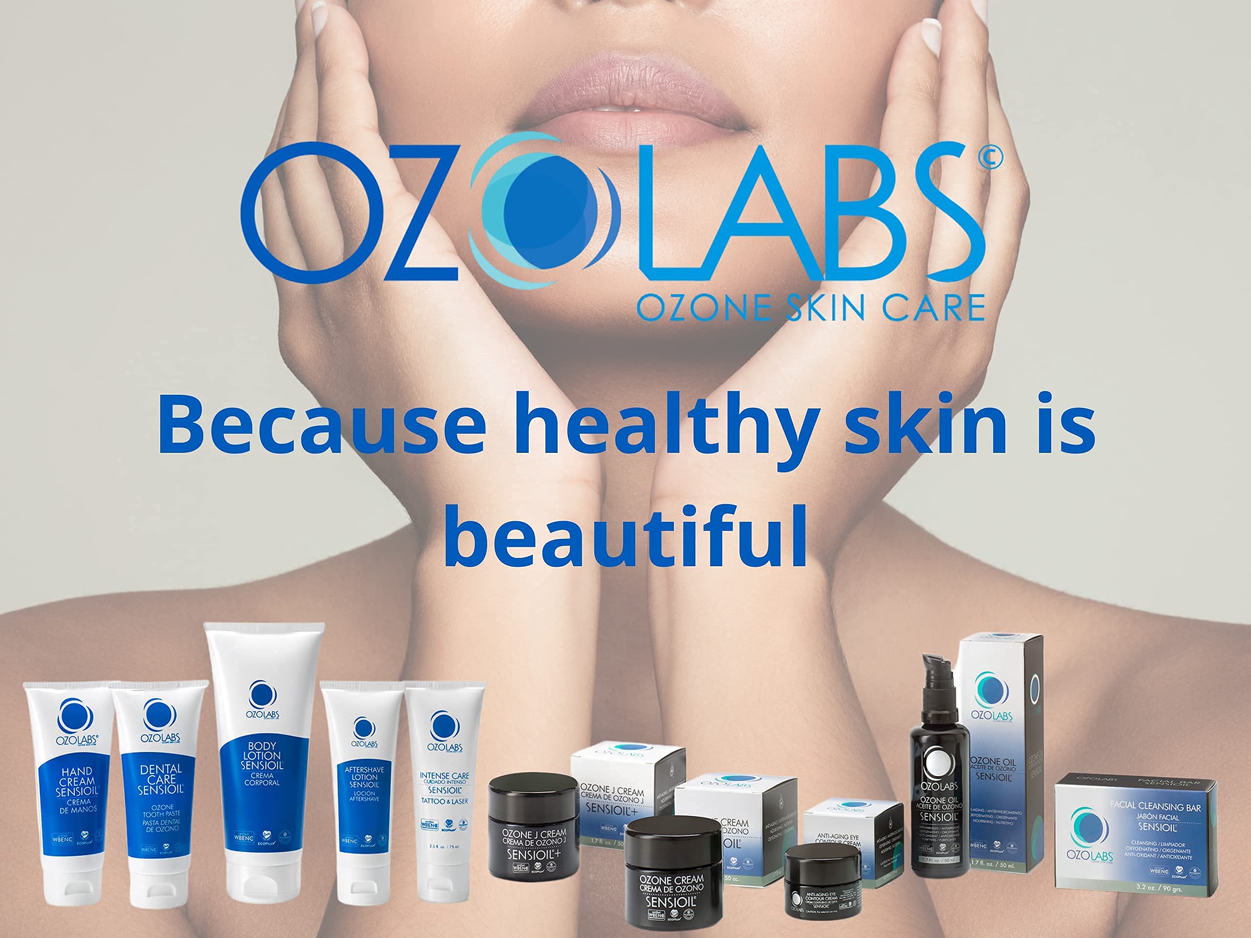 OZOLABS SENSIOIL massage oil in hands demonstrates multi-use skincare.