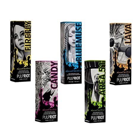 P.R. Blue Muse on hair demonstrates bold neon color and longevity