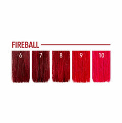 P.R. Fireball model swatch showcasing bold, salon-ready shade