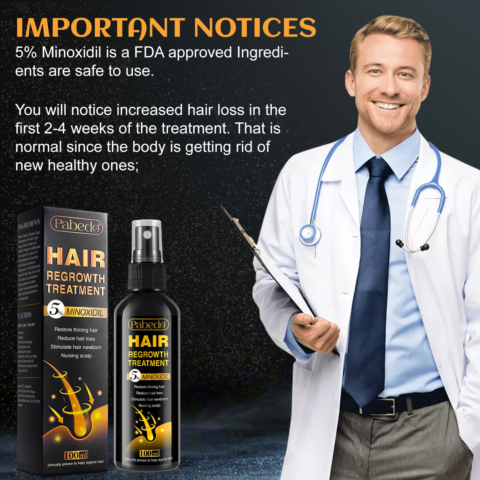 Pabedo daily routine with spray for convenient hair care.