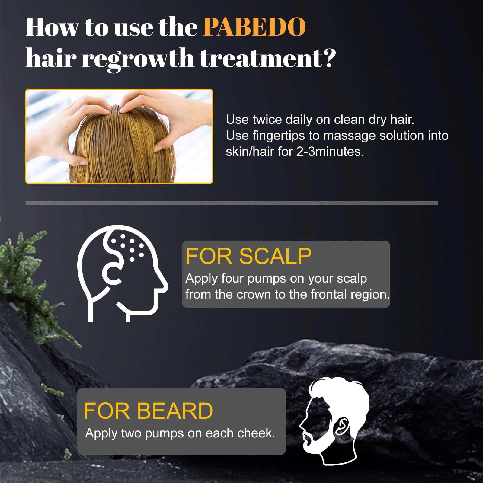 Pabedo Minoxidil hairline application targets thinning areas.
