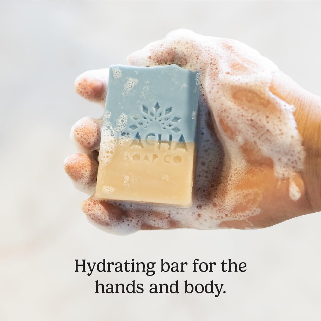Pacha Sand & Sea bar texture highlighting pumice exfoliation and hydrating shea butter