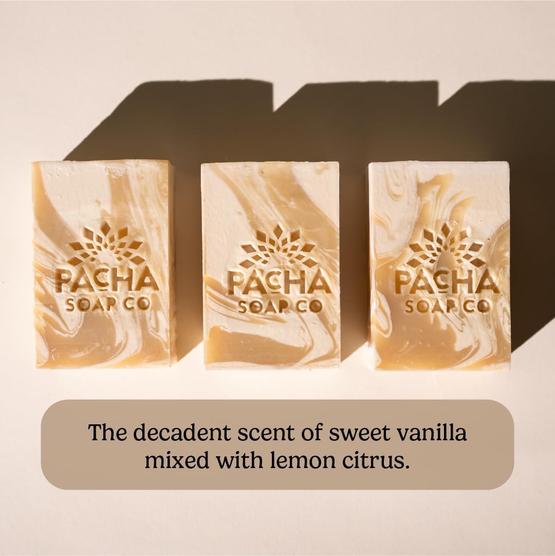 Pacha Soap Co coconut lemon bar five-pack ideal for gifting or sharing.