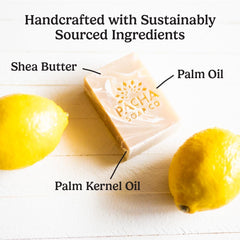 Pacha Soap Co coconut lemon bar with shea butter for gentle cleansing.