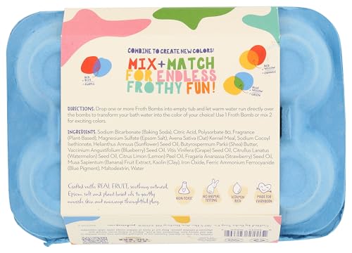 Pacha Soap Co froth bomb close-up reveals vibrant lather and color change