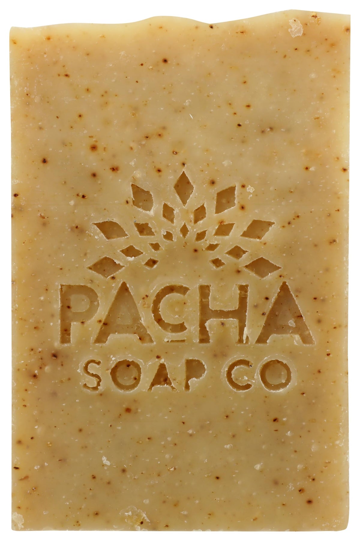 Pacha Soap Co Dirty Hippie Bar Soap 4oz rough-cut on wood for natural cleansing