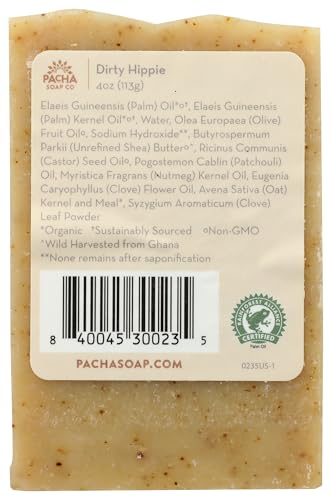 Pacha Soap Co Dirty Hippie Bar Soap lather-ready slice for daily cleansing