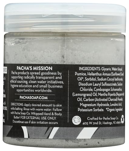 Pacha Soap Co label highlights cruelty-free promise and natural ingredients.