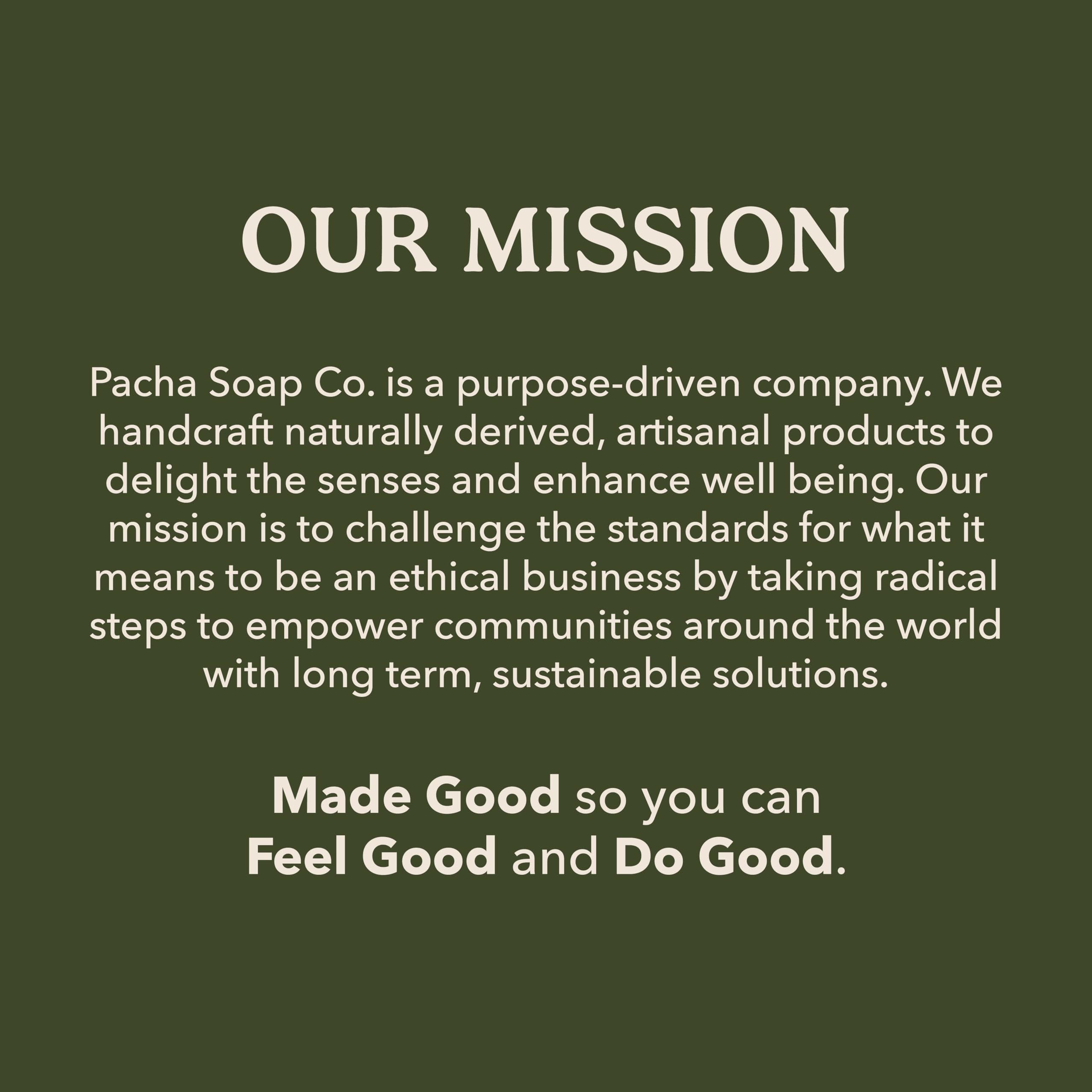 Pacha Soap Co. Sand and Sea bar shows volcanic ash and pumice texture for exfoliation