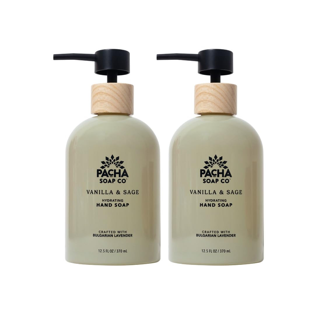 Pacha Soap Co Vanilla & Sage bottle front showing hydrating formula