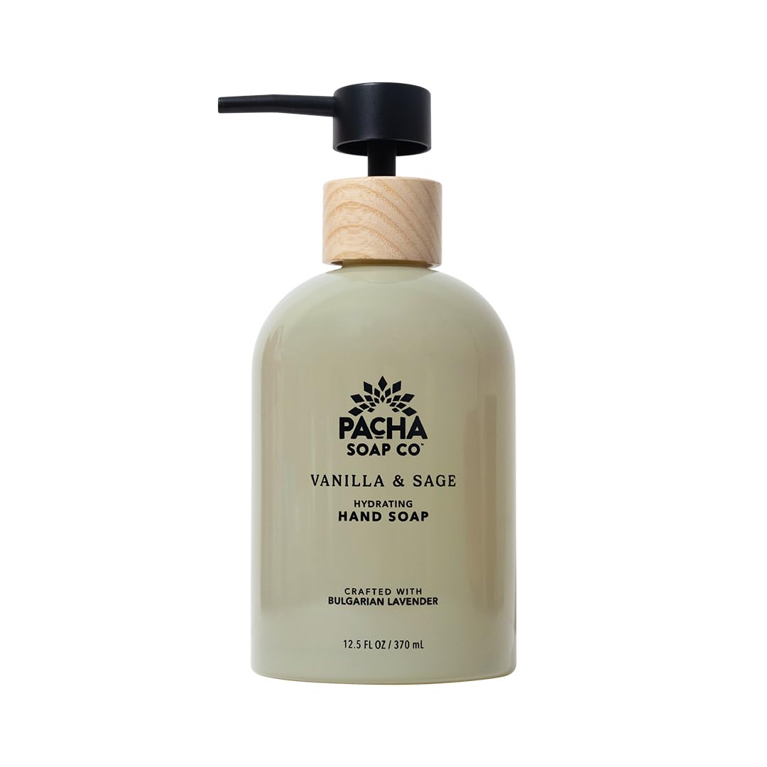 Pacha Soap Co Vanilla & Sage soap being poured for a soft cleanse