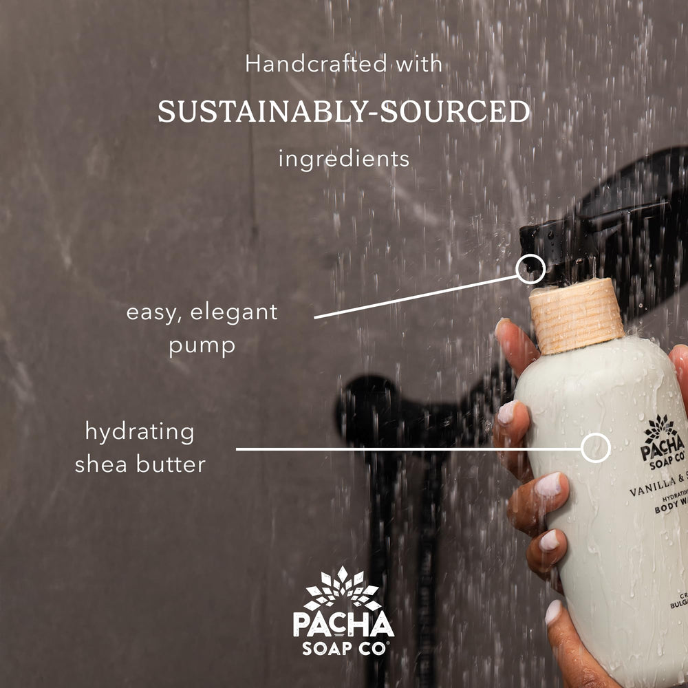 Pacha Soap Co vanilla sage texture closeup showing creamy lather