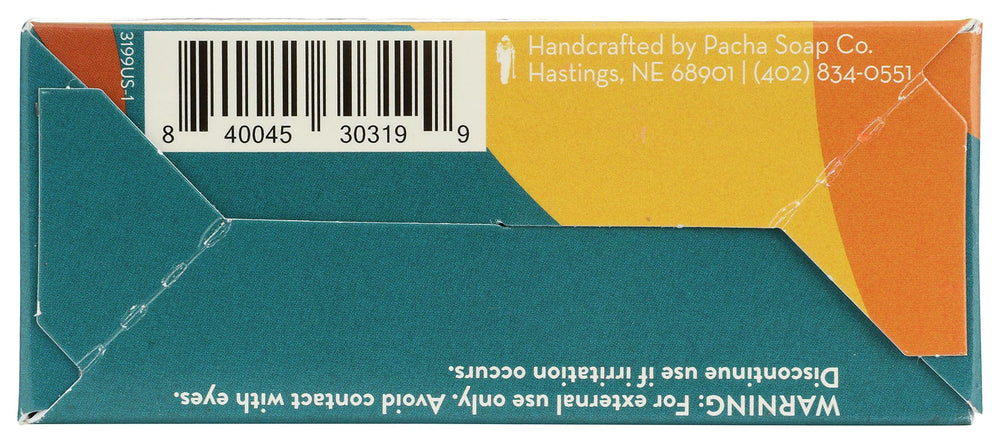 Pacha Soap Co Uplift Peaces Bar Soap natural appearance suggests clean grooming.