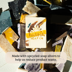 Pachafetti bar recycled pieces create creamy, hydrating lather.