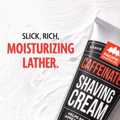 Pacific Shaving Company caffeinated shaving cream pump top for easy application