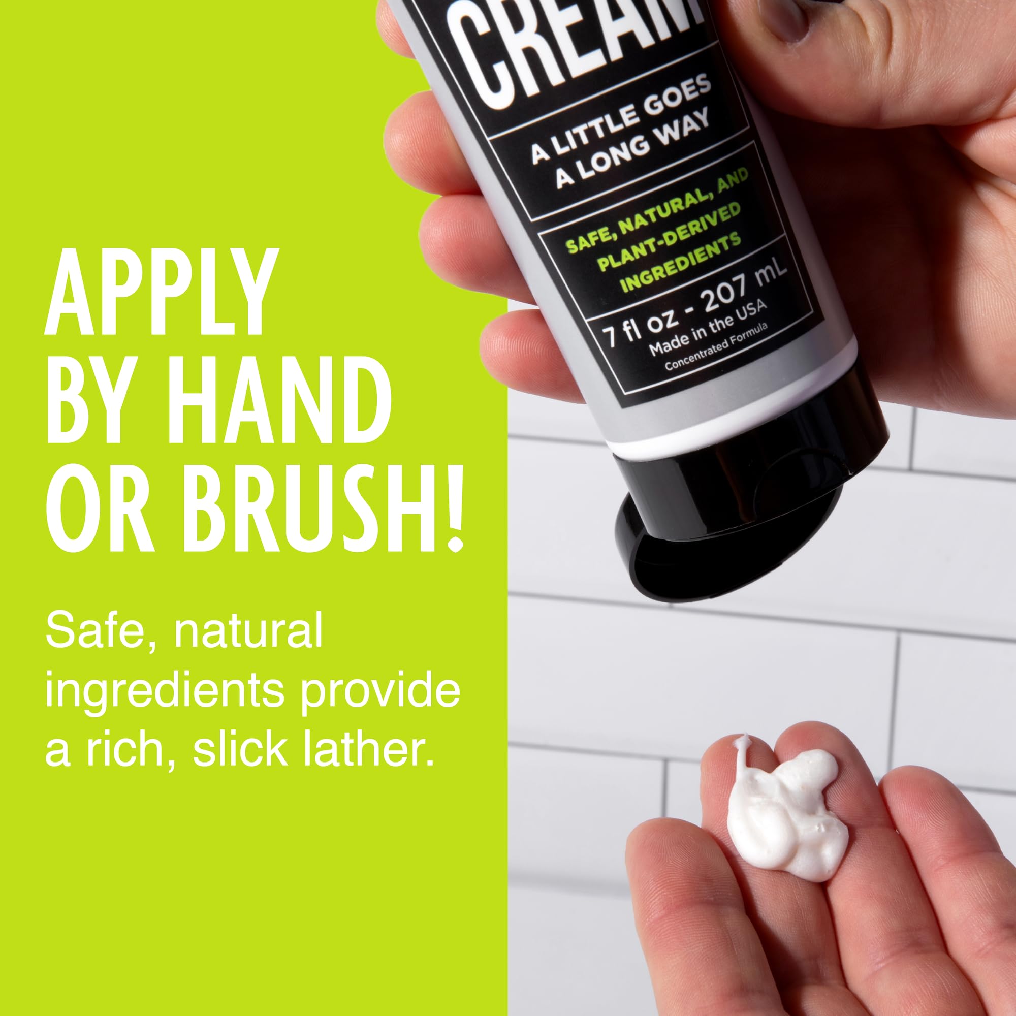 Plant-based ingredients label on Pacific Shaving Company cream for a clean formula