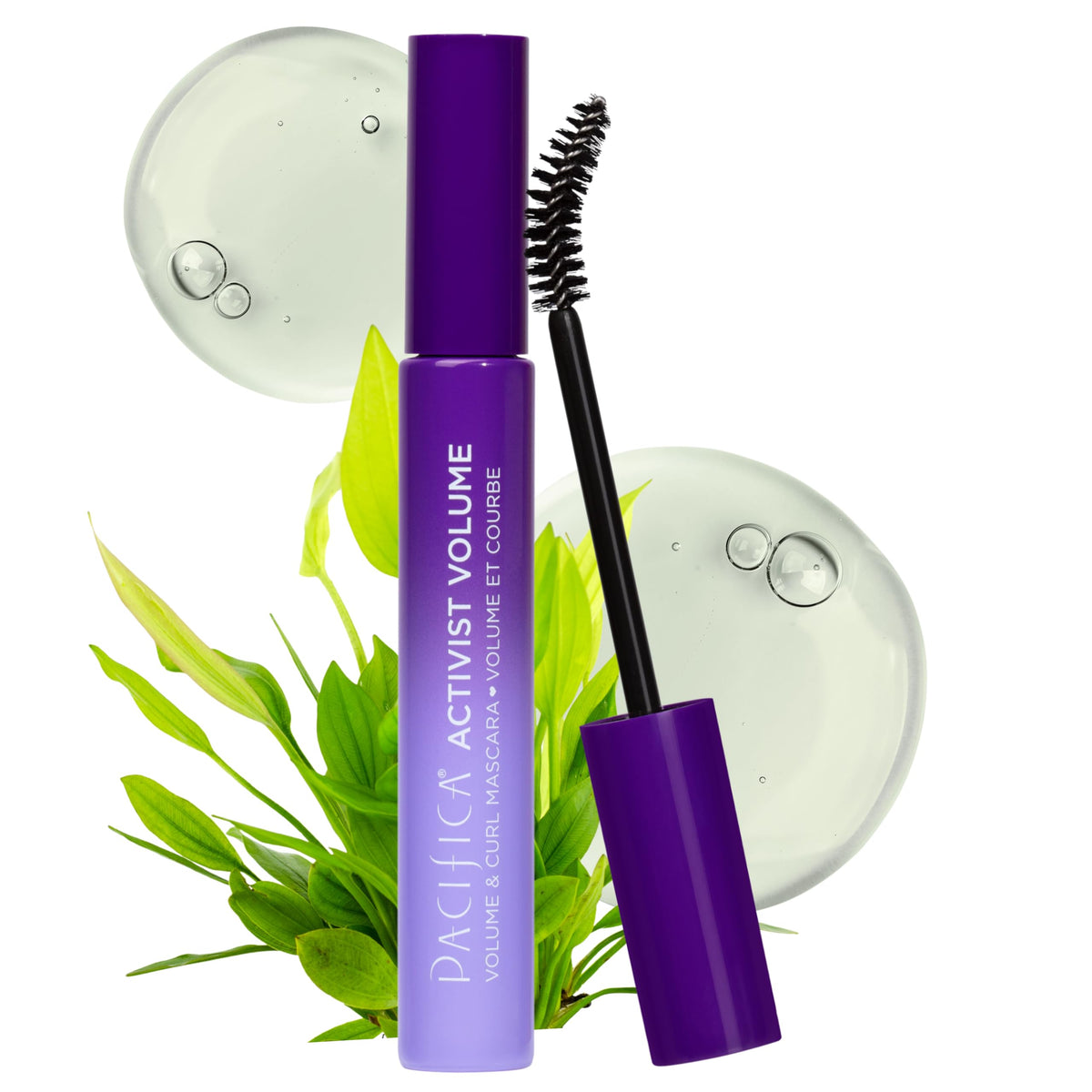 Pacifica Activist Curling Mascara glass bottle highlights sustainable packaging and premium feel.