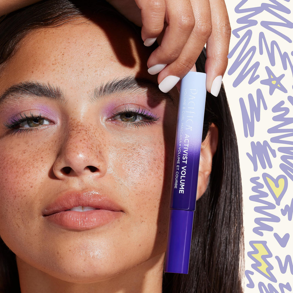 Plant waxes visible as part of the formula contributing to buildable volume.
