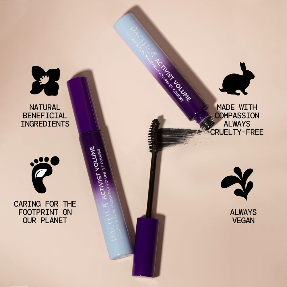 Washable mascara formula for easy removal without harsh rubbing.