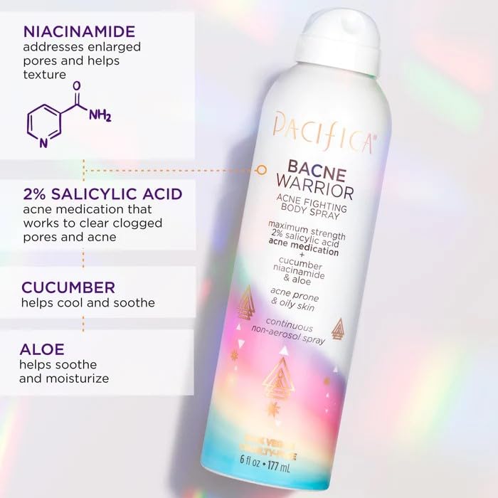Pacifica Bacne Warrior chest-back usage shows versatile daily acne care.