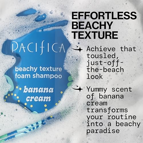 Pacifica Banana Cream Texture Foam Shampoo application shot shows even texture distribution