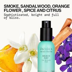 Sandalwood note close-up highlighting Beach Day's calming base