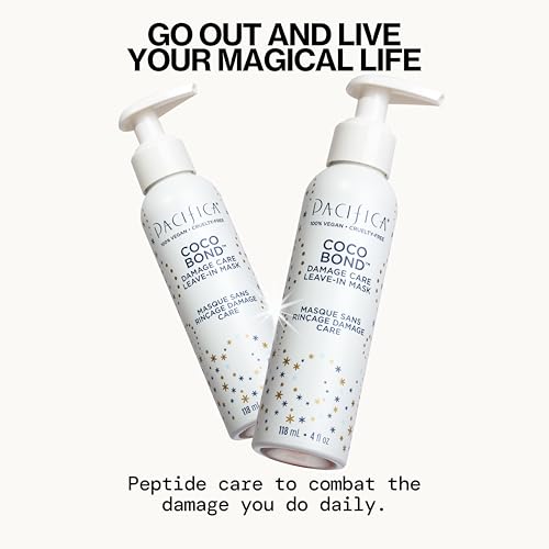 Pacifica Coco Bond cream texture on damp strands ready to style.