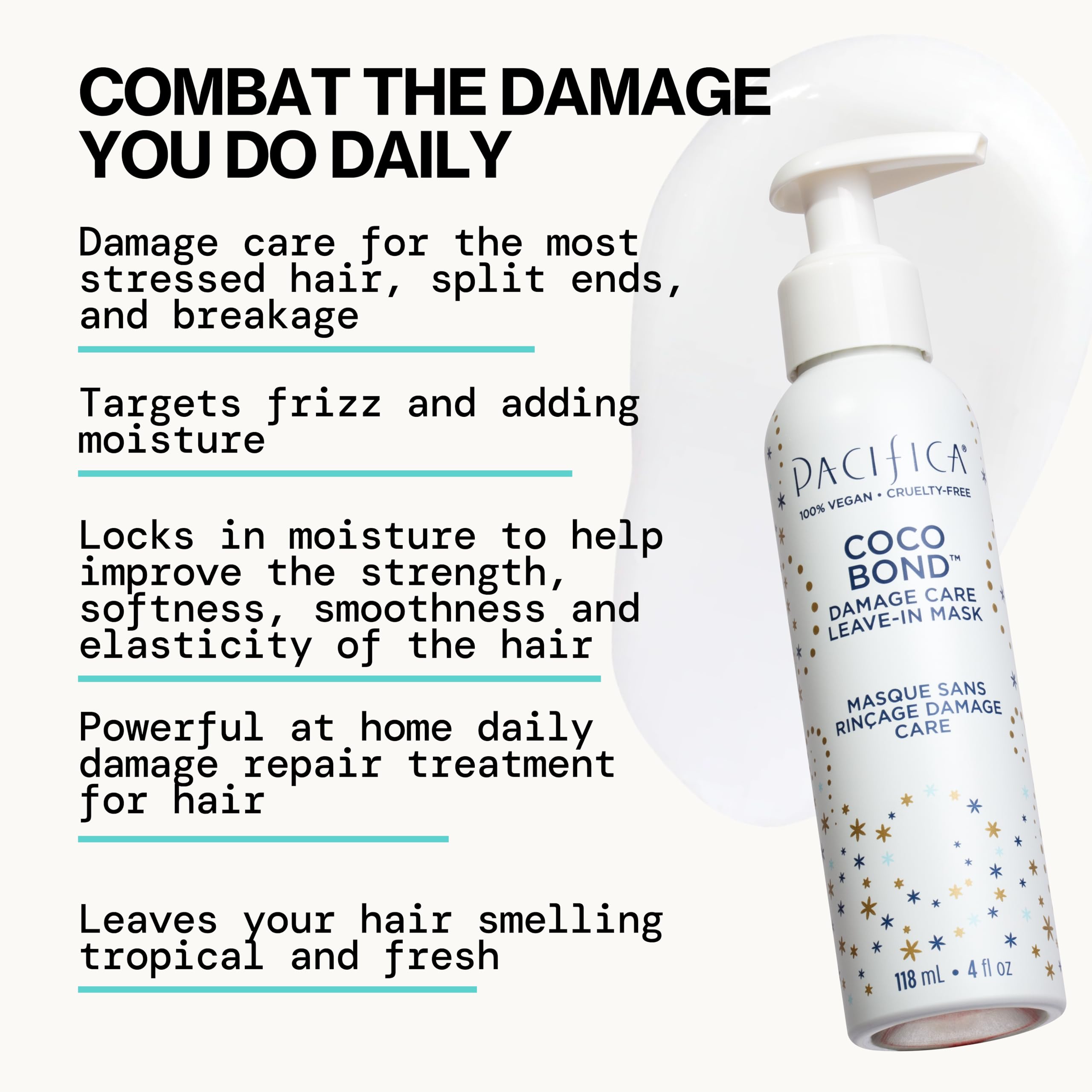 Frizz-smoothing effect of Coco Bond on dry hair after use.