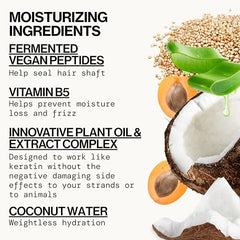 Pacifica Coco Peptide Damage Care Shampoo hair-shine closeup reveals silky, healthy-looking strands