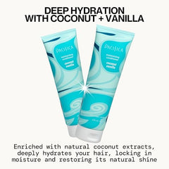 Pacifica Coconut Vanilla Conditioner hair application demonstrating smooth detangling benefits.