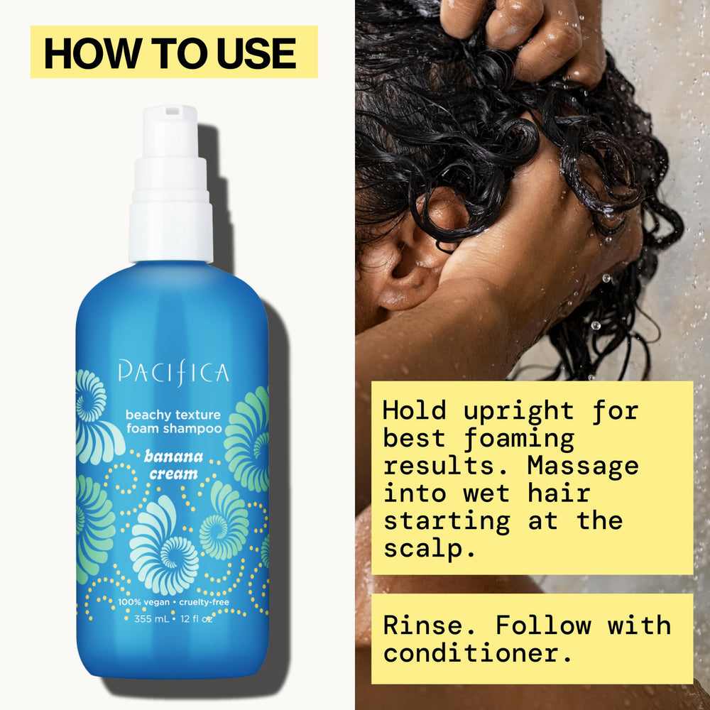 Pacifica Deep cleansing formula on wet hair for a refreshed feel