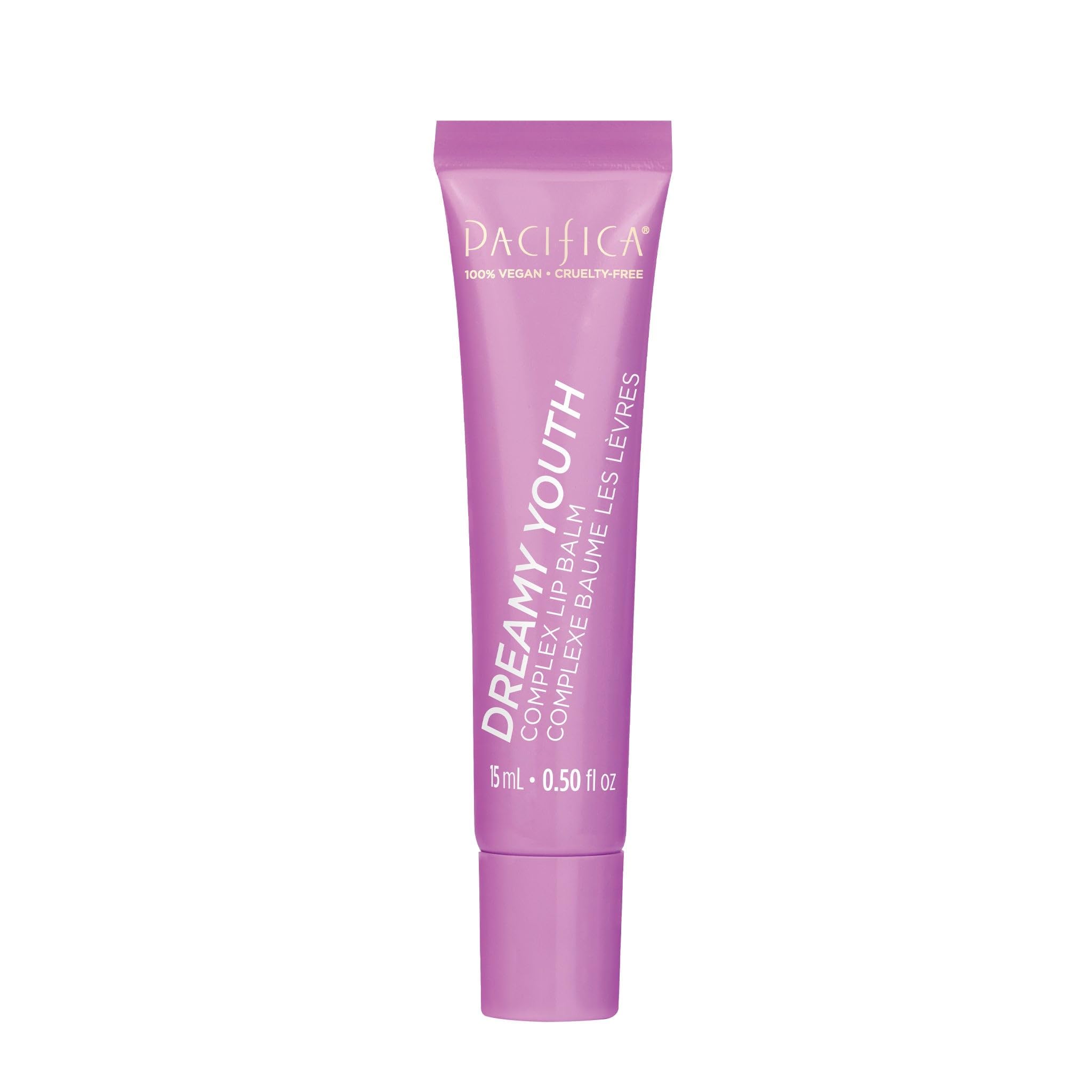 Pacifica Dreamy Youth Complex Lip Balm smooths lines and deeply hydrates dry lips.