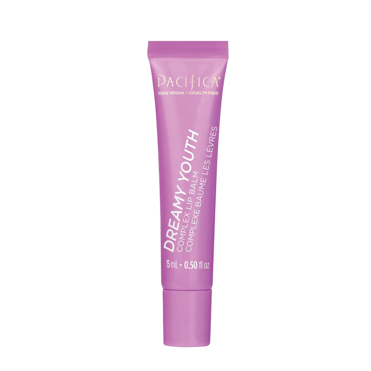 Pacifica Dreamy Youth Complex Lip Balm smooths lines and deeply hydrates dry lips.