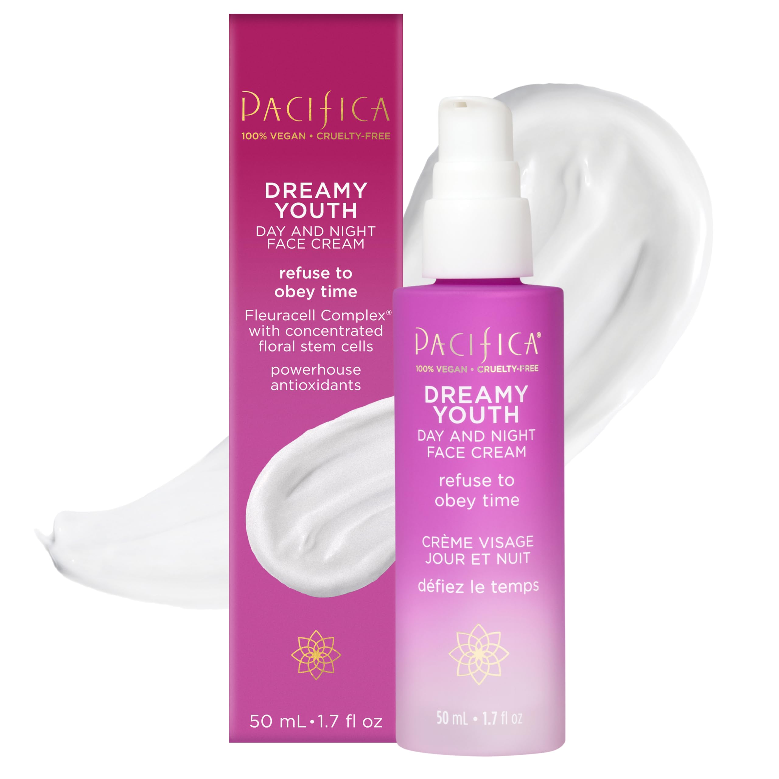 Pacifica Dreamy Youth Face Cream bottle front showing daily hydration.