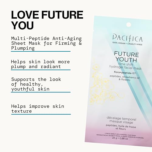 Pacifica Future Youth Time Shift Mask full-face close-up highlights serum-rich hydrogel