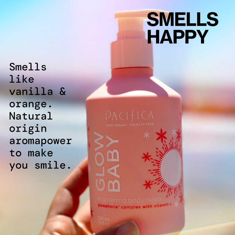 Pacifica Glow Baby Brightening Body Wash 10 ounce bottle for daily use