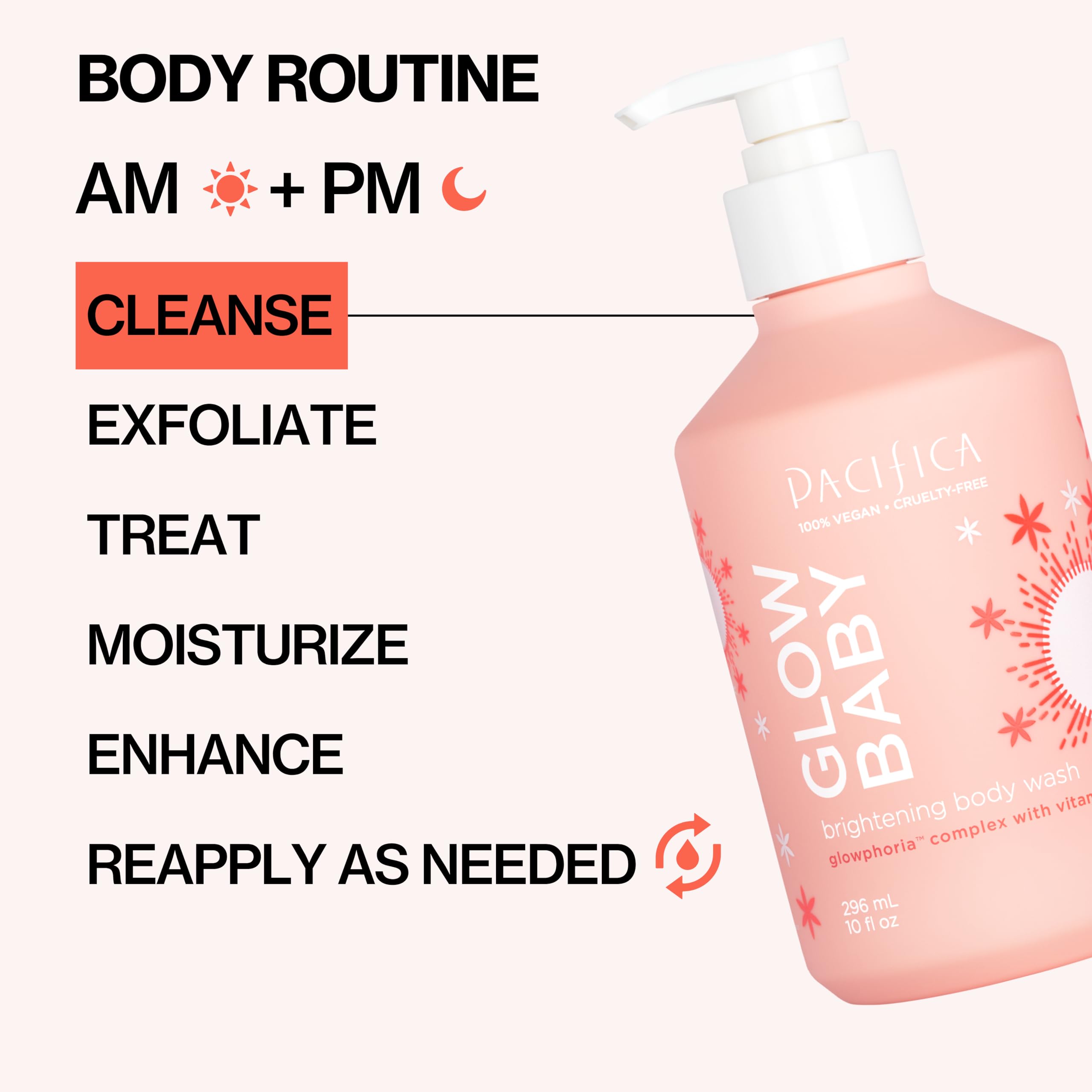 Pacifica Glow Baby Brightening Body Wash niacinamide helps support skin texture