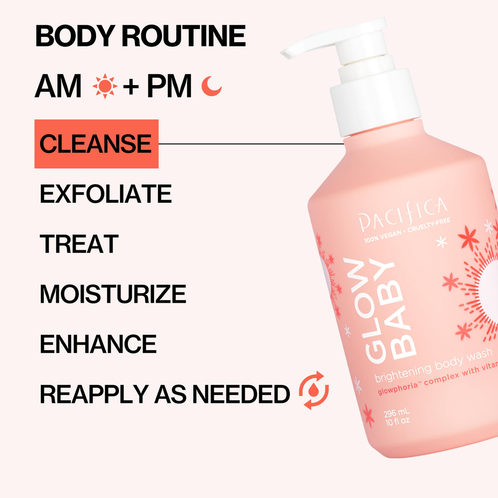 Pacifica Glow Baby Brightening Body Wash niacinamide helps support skin texture