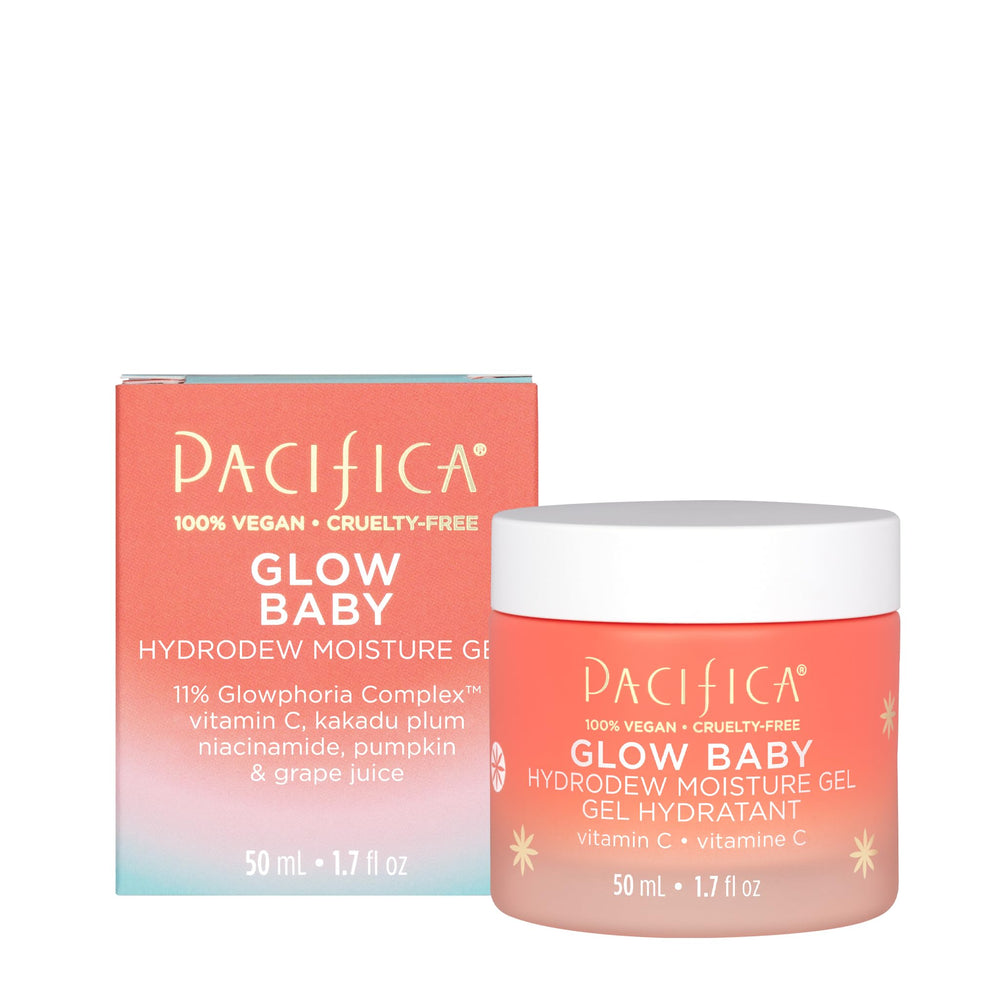 Pacifica Glow Baby Hydrodew texture close-up emphasizes smoothing effect