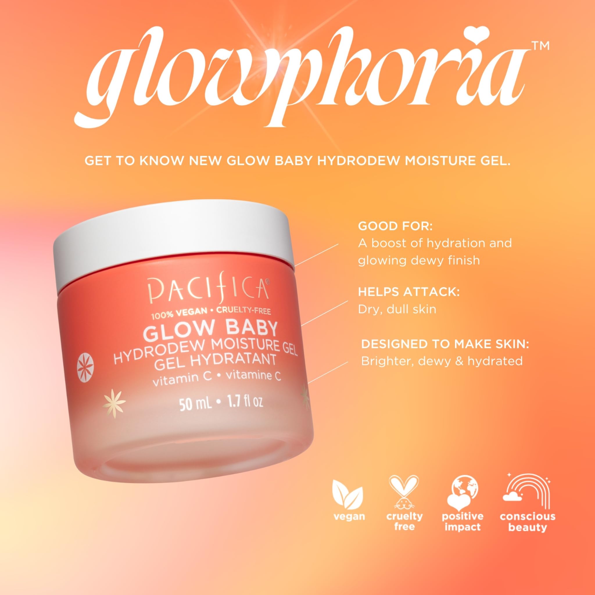 Pacifica Glow Baby Hydrodew vitamin C niacinamide boost close-up