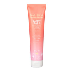 Pacifica Glow Baby Lit enzyme scrub jar closeup for gentle exfoliation and smooth skin.