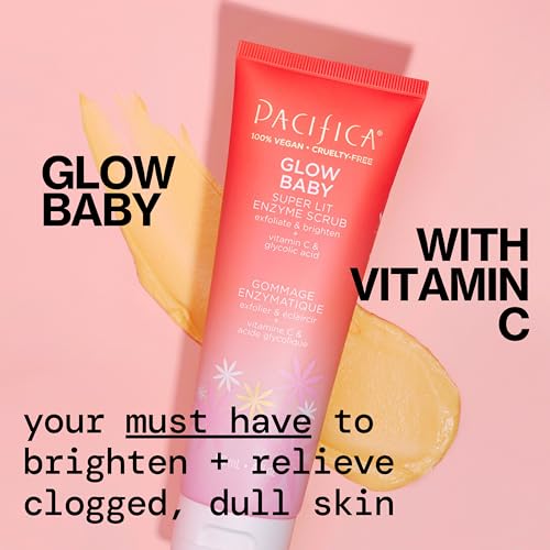 Enzymes from pineapple and papaya in Pacifica Glow Baby Scrub for effective cleansing.
