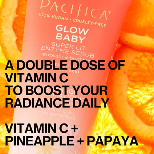 Fine rice powder texture in Pacifica Glow Baby Scrub showing gentle exfoliation.
