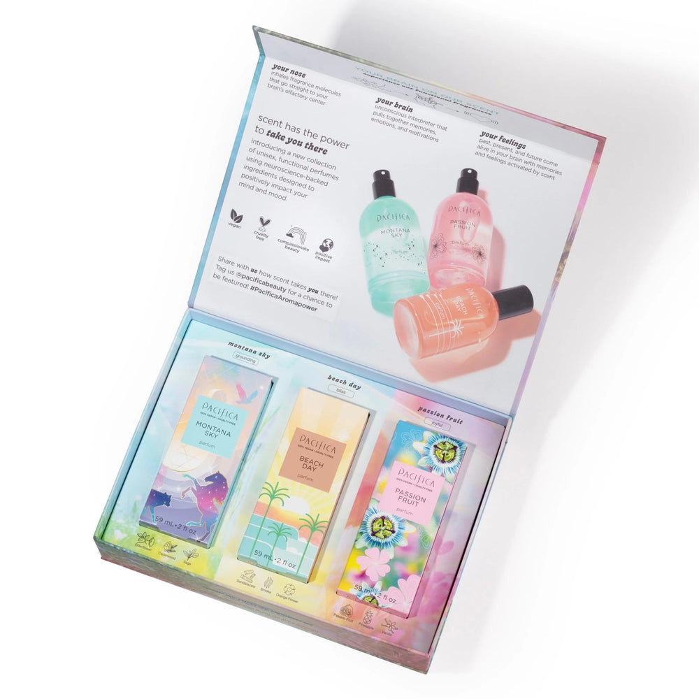 Pacifica Passionfruit bottle with tropical notes for a vibrant mood.