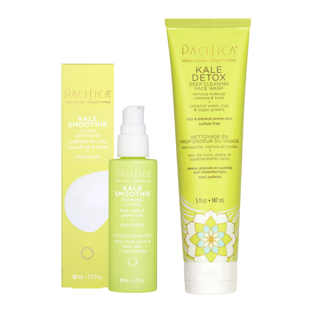 Pacifica Kale Detox Face Wash bottle for deep cleansing and oil control.