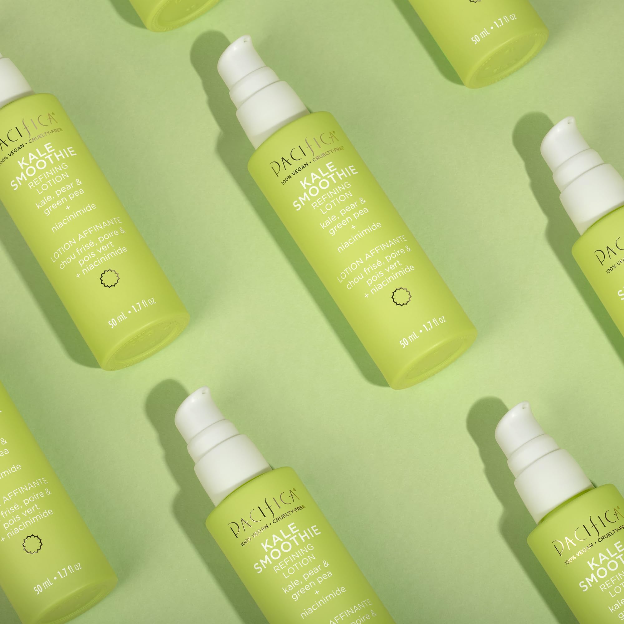Close-up of kale and seaweed ingredients powering nourishment for the skin.